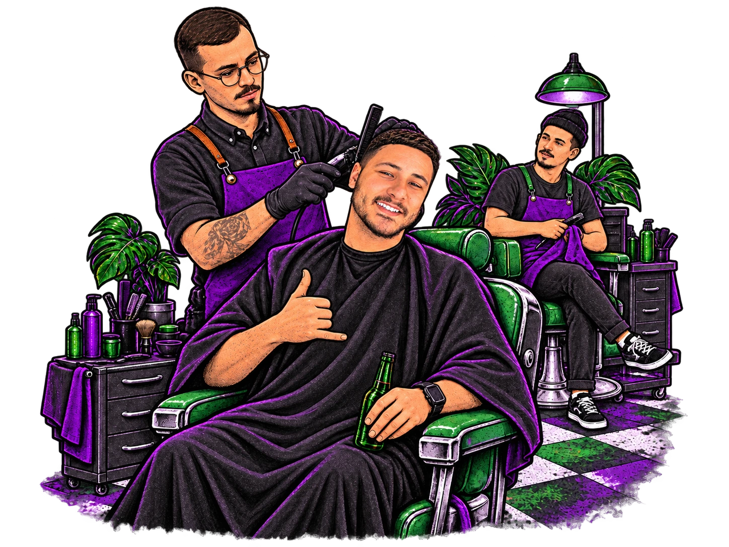 Gabriel Freitas no universo visual da Barbearia Maestria